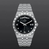 Tudor Royal Automatic Diamonds Black Dial Silver Steel Strap Watch for Men - M28600-0004