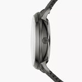 Fossil Neutra Automatic Skeleton Black Dial Grey Mesh Strap Watch for Men - ME3185