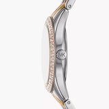 Michael Kors Harlowe Three-Hand Mother of Pearl White Dial Tri Tone Steel Strap Watch for Women - MK4846