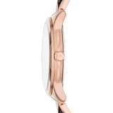 Michael Kors Runway Mercer Mother of Pearl White Dial Two Tone Steel Strap Watch For Women - MK6674