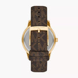 Michael Kors Tibby Multifunction Gold Dial Brown Leather Strap Watch For Women - MK6966