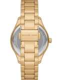 Michael Kors Layton Chronograph Brown Dial Gold Steel Strap Watch For Women - MK7296