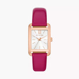Michael Kors Monroe Three Hand White Dial Pink Leather Strap Watch for Women - MKO1029