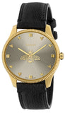 Gucci G Timeless Quartz Silver Dial Black Leather Strap Watch For Women - YA1264181