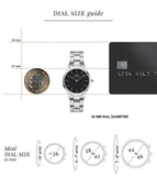 Daniel Wellington Iconic Link Black Dial Silver Steel Strap Watch For Women - DW00100208