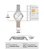 Emporio Armani Cleo Silver Dial Silver Mesh Strap Watch for Women - AR11584