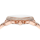 Michael Kors Camille Chronograph White Dial Rose Gold Steel Strap Watch For Women - MK6995