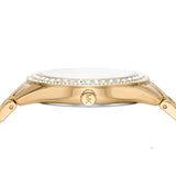 Michael Kors Harlowe Three-Hand Quartz Gold Dial Gold Steel Strap Watch For Women - MK4709