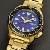 Seiko 5 Sports US Special Edition Automatic Blue Dial Gold Steel Strap Watch For Men - SRPK20