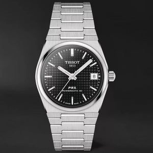 Tissot PRX Powermatic 80 Black Dial Silver Steel Strap Watch for Men - T137.207.11.051.00