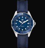 Tag Heuer Aquaracer Quartz Mother of Pearl Blue Dial Blue NATO Strap Watch for Women - WAY131L.FT6091
