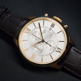 Tissot Des Tourelles Chronograph Silver Dial Brown Leather Strap Watch For Men - T099.427.36.038.00