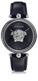 Versace Palazzo Empire Black Dial Black Leather Strap Watch for Women - VCO060017