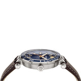 Versace Greca Sport Analog Blue Dial Brown Leather Strap Watch For Men - VEZ300121