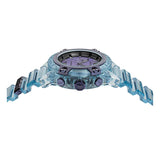 Versace Icon Active Chronograph Purple Dial Blue Silicone Strap Watch For Men - VEZ701523