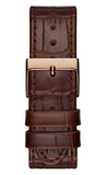 Guess Limelight Analog White Dial Brown Leather Strap Watch For Women - W0775l14