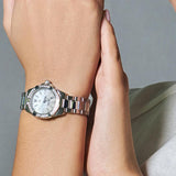 Tag Heuer Aquaracer Diamonds Mother of Pearl White Dial Silver Steel Strap Watch for Women - WBD1413.BA0741