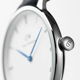 Daniel Wellington Dapper St Mawes White Dial Brown Leather Strap Watch For Women - DW00100095