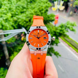 Maurice Lacroix Aikon Limited Edition Automatic Date Orange Dial Silver Steel Strap Watch For Men - AI6008-SS00F-530-1