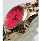 Marc Jacobs Henry Dinky Pink Dial Rose Gold Steel Strap Watch for Women - MBM3203