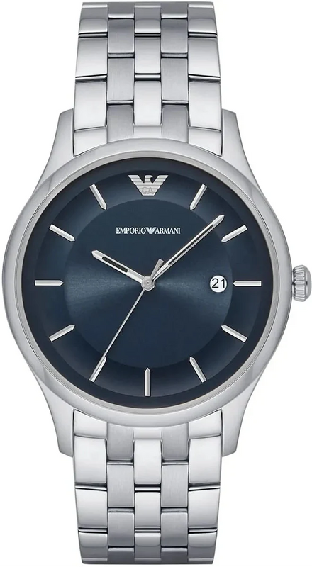 Emporio Armani Lambda Blue Dial Silver Steel Strap Watch for Men - AR11019