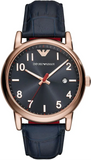 Emporio Armani Luigi Blue Dial Blue Leather Strap Watch for Men - AR11135