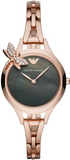 Emporio Armani Aurora Mother of Pearl Grey Dial Rose Gold Steel Strap Watch for Women - AR11139