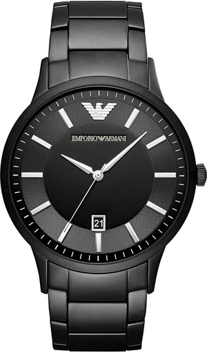 Emporio Armani Renato Black Dial Black Steel Strap Watch for Men - AR11184
