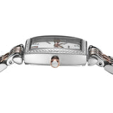 Emporio Armani Gianni T Bar White Mother Of Pearl Dial Two Tone Steel Strap Watch For Women - AR11519
