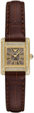 Emporio Armani Gianni T-Bar Brown Dial Brown Leather Strap Watch for Women - AR11705
