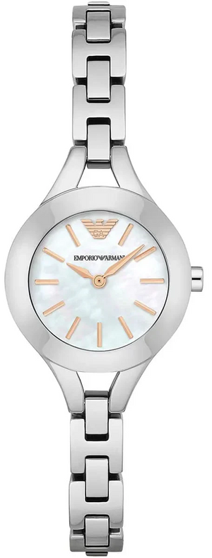 Emporio Armani Chiara Mother of Pearl Dial Silver Steel Strap Watch for Women - AR7425