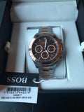 Hugo Boss Novia Brown Dial Two Tone Steel Strap Watch for Women - 1502617