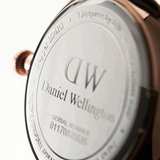 Daniel Wellington Dapper Durham White Dial Brown Leather Strap Watch For Women - DW00100113