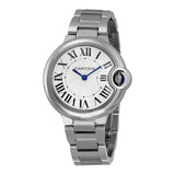 Cartier Ballen Bleu De Cartier Silver Dial Silver Steel Strap Watch for Women - W6920084