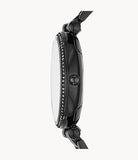 Fossil Carlie Black Dial Black Steel Strap Watch for Women - ES4488