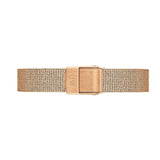 Daniel Wellington Petite Pressed Melrose Black Dial Rose Gold Mesh Strap Watch For Women - DW00100440