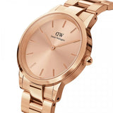 Daniel Wellington Iconic Link Unitone Rose Gold Dial Rose Gold Steel Strap Watch For Women - DW00100401
