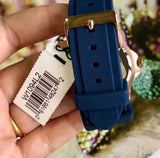 Guess Zena Blue Dial Blue Silicone Strap Watch For Women - W1049L2