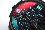 Diesel Uber Chief Chronograph Red Dial Black Steel Strap Watch For Men - DZ7373