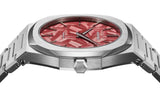 D1 Milano Ultra Thin Barn Red Dial Silver Steel Strap Watch for Men - D1-UTBJ33
