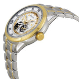 Bulova BVA Skeleton Silver Dial Two Tone Steel Strap Watch for Men - 98A123