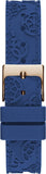 Guess Crown Jewel Diamonds White Dial Blue Rubber Strap Watch for Women - GW0411L2