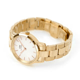 Daniel Wellington Iconic Link White Dial Rose Gold Steel Strap Watch For Women - DW00100211