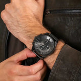 Diesel Mega Chief Chronograph Black Dial Black Mesh Strap Watch For Men - DZ4527