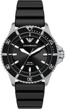 Emporio Armani World Explorer Solar Black Dial Black Silicone Strap Watch for Men - AR11788