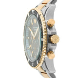 Emporio Armani World Explorer Chronograph Blue Dial Two Tone Steel Strap Watch for Men - AR11740