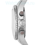 Marc Jacobs Rock Chronograph Mother of Pearl Grey Dial Silver Steel Strap Watch for Women - MBM3250
