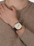 Fossil Forrester Chronograph White Dial Brown Leather Strap Watch for Men - FS5696