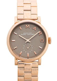 Marc Jacobs Baker Brown Dial Rose Gold Steel Strap Watch for Women - MBM8632