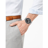 Hugo Boss Intensity Chronograph Black Dial Silver Steel Strap Watch For Men - 1513680